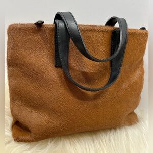 Garniel Made in Spain Hair on Hide Crossbody Bag with Handles Genuine Leather